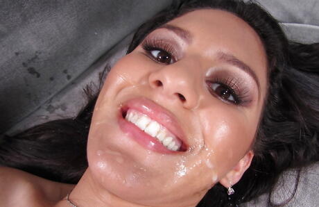 Sylphlike latina youthful Liv Aguilera in fancy bikini banged in her bald pussy after good suck outdoor