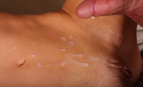 Charming milf Caroline banged in her shaved pussy after hot blowjob 